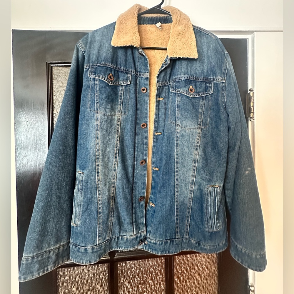 THICK lined denim jacket - MENS